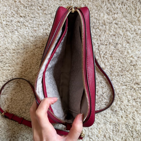 Michael Kors Red Leather Small Crossbody Bag - Picture 9 of 11